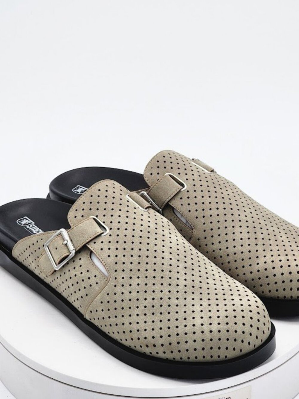 Stacy Adams Montaine Men’s Size 14 M Sand Perforated Buckle Clog Mule Shoes